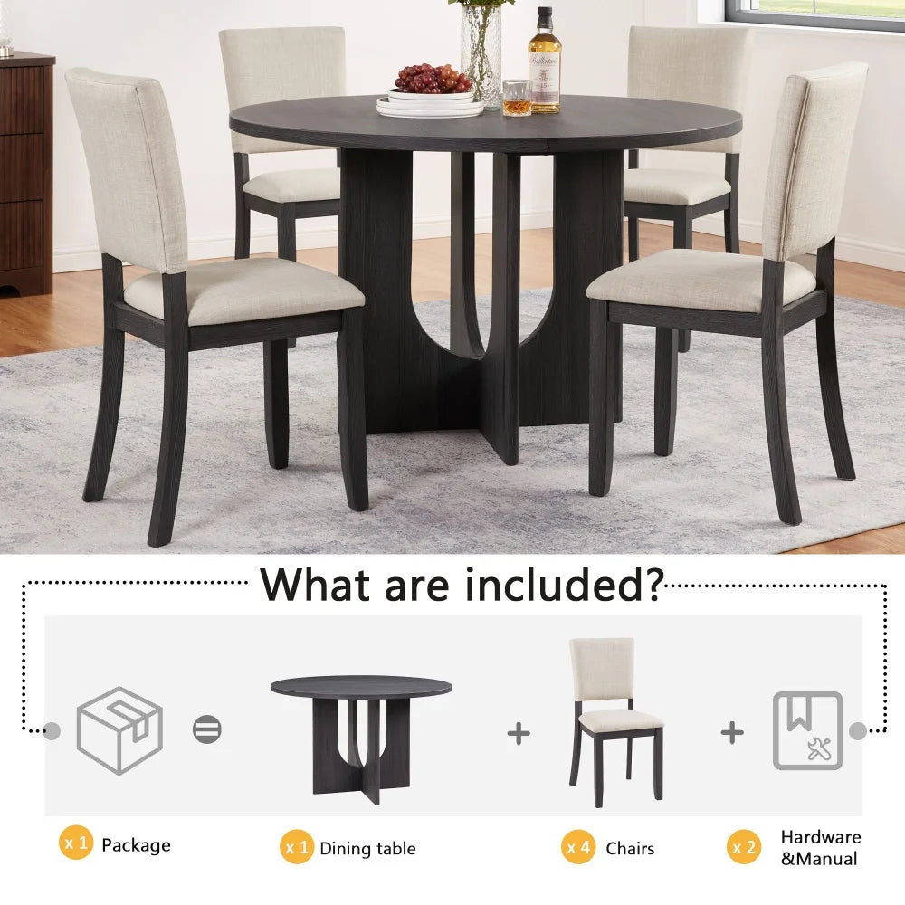 Marcellin 5-Piece Round Dining Set