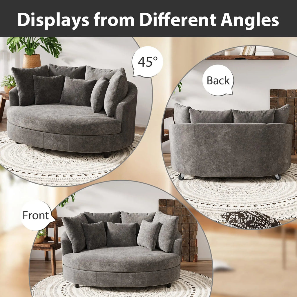 Odette Oversized Chenille Barrel Chair