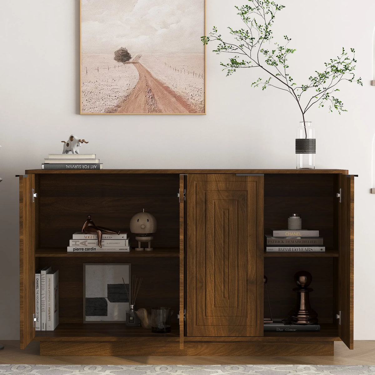Caldera Fluted Sideboard — Wood Finish