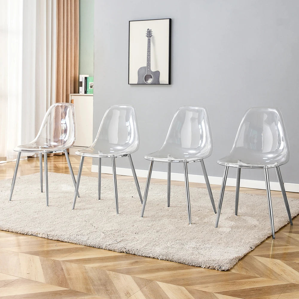 Aurelie Transparent Dining Chairs - Set of 4