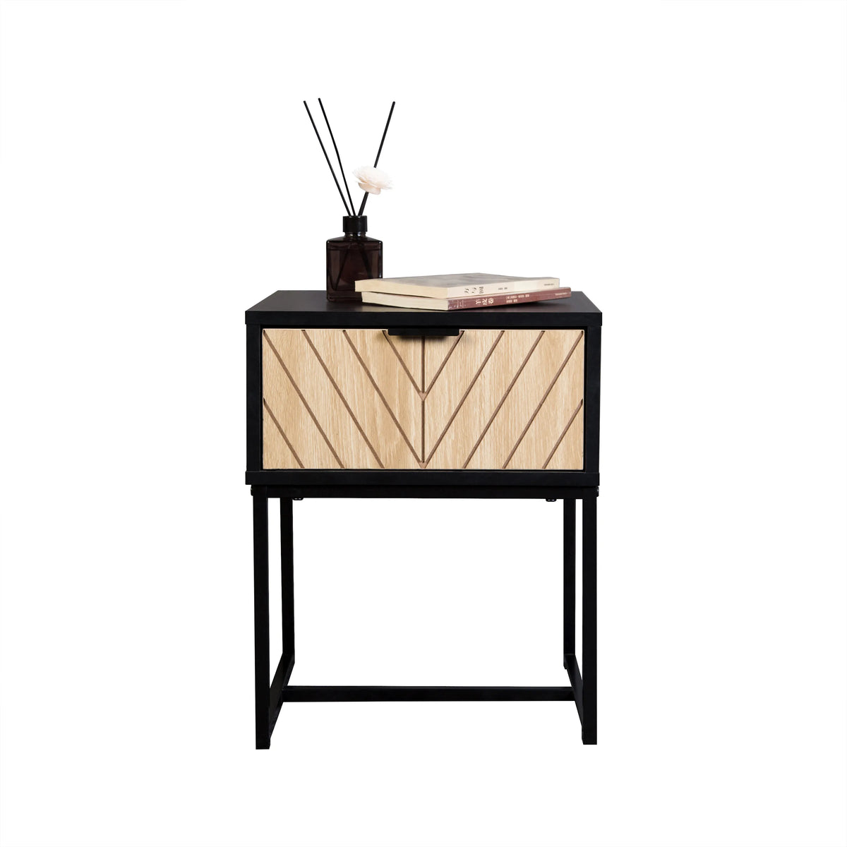 Modern Entryway Console Table with Storage Drawer, Compact Side Accent Table, Black Finish...