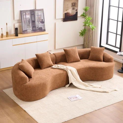 Amara Curved Chenille Cloud Sofa
