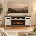 Light Gray Fireplace TV Console