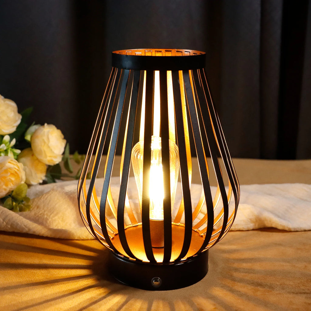 Rechargeable Teardrop Cage Lamp