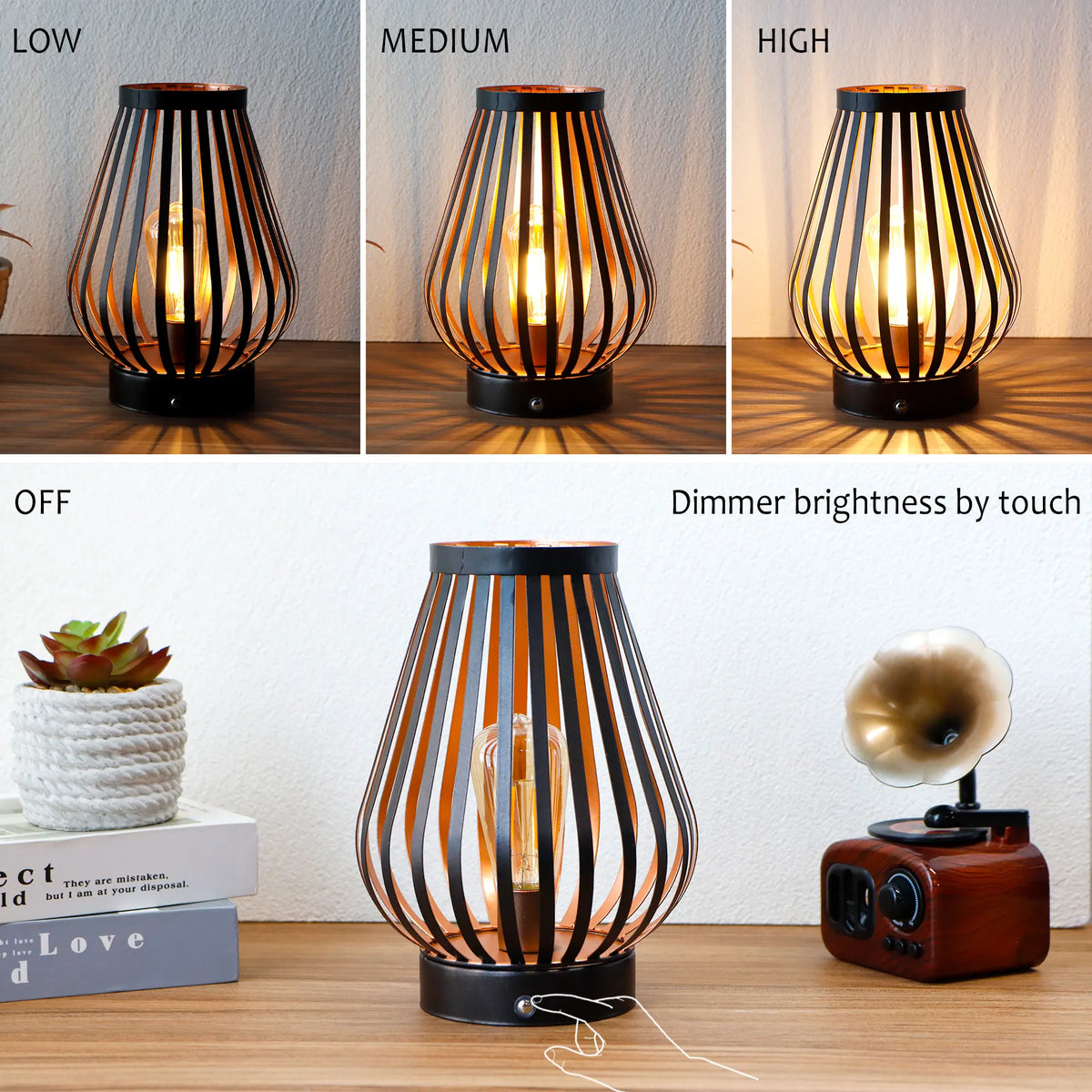 Rechargeable Teardrop Cage Lamp