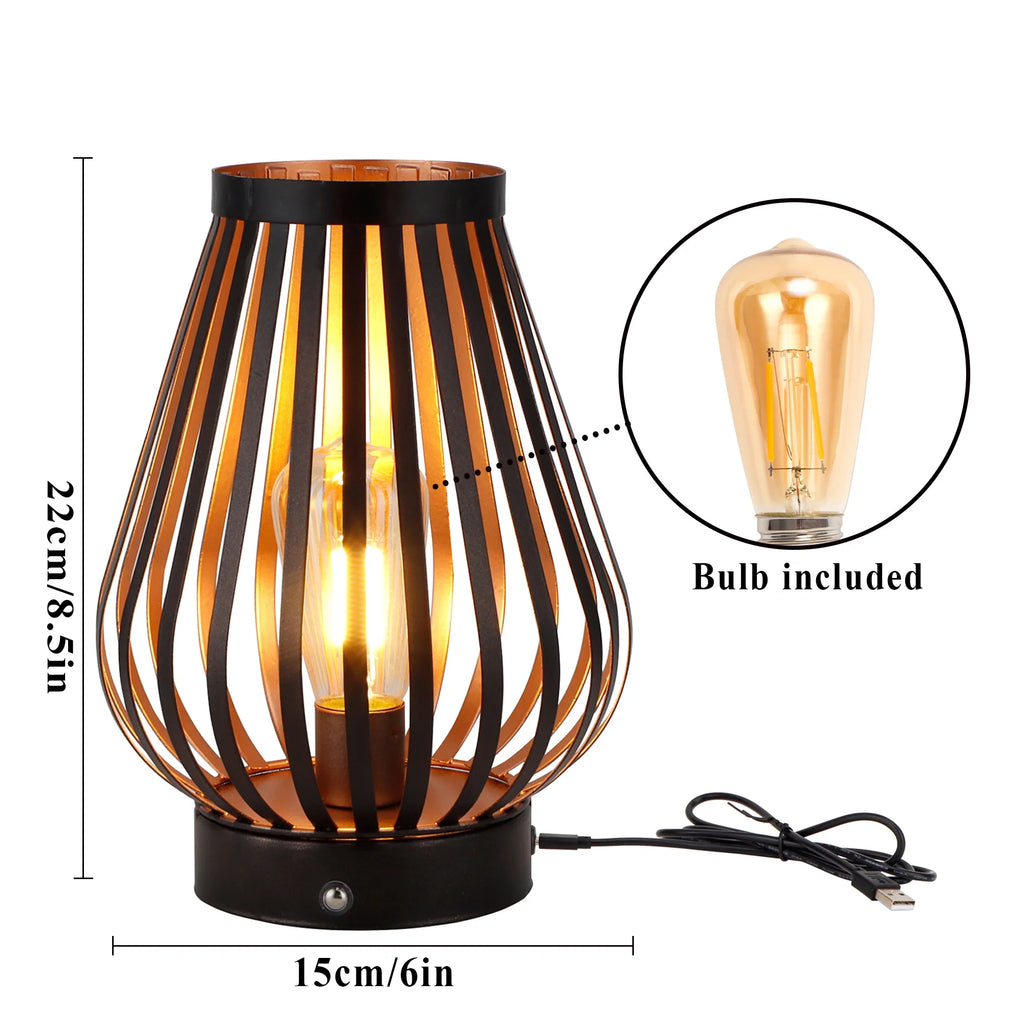 Rechargeable Teardrop Cage Lamp