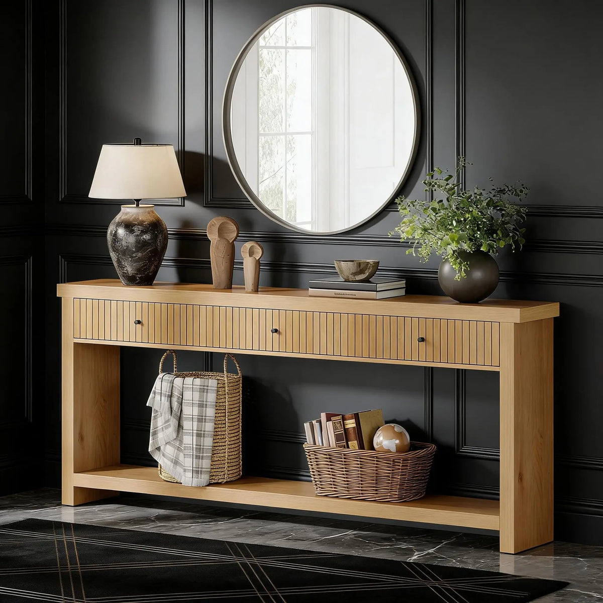 Alder Three-Drawer Console Table