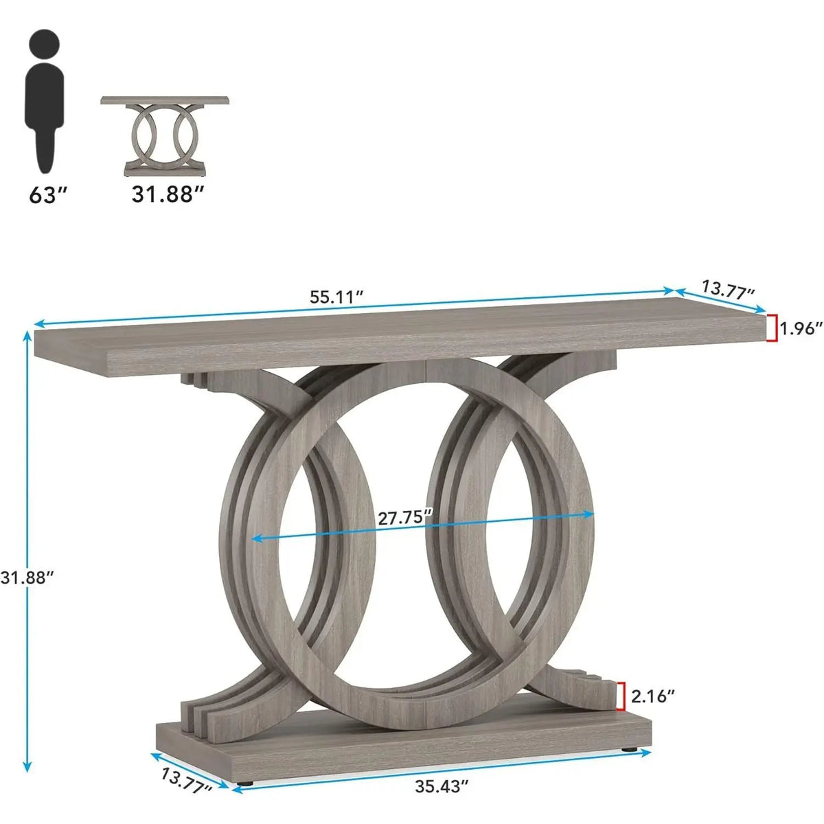 Celene Sculpted Console Table