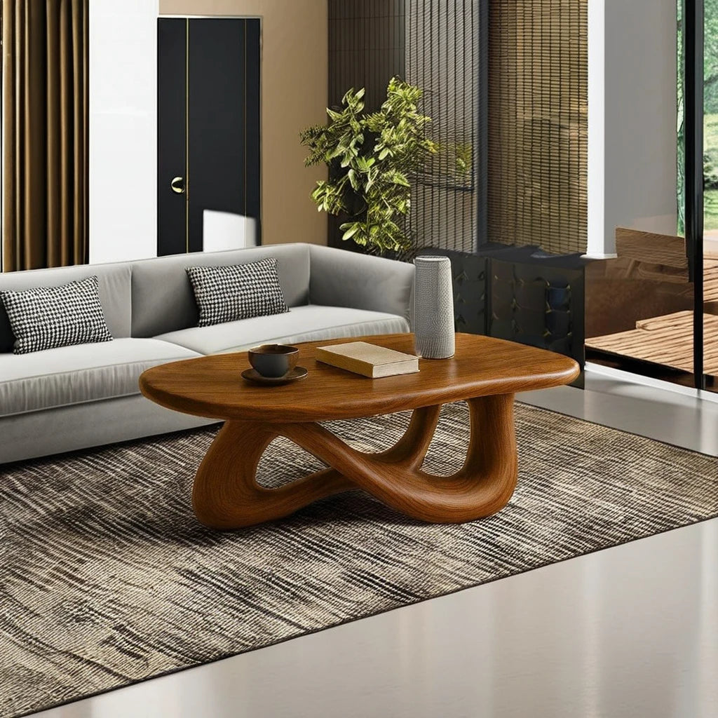 Solid wood coffee table with unique design customized size with low MOQ home furniture decor table- Vietnam Supplier