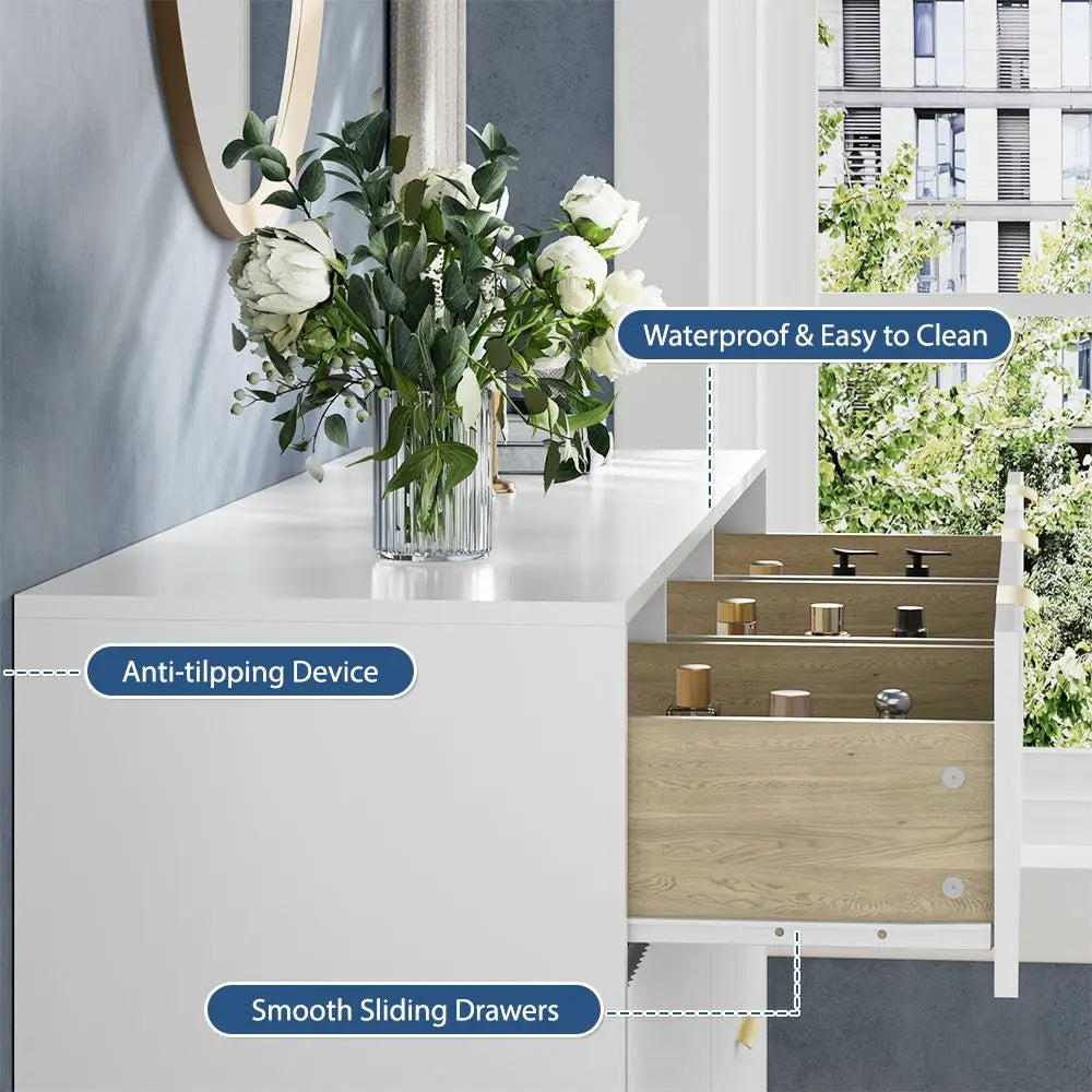 Plinth Fluted Seven-Drawer Dresser