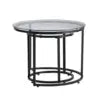 Modern Nesting Coffee Table Set of 2 23.6 in Glass Tea Tables for Small Spaces Elegant End Side Night Stand
