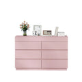 Blush Six-Drawer Dresser with Concealed Mirror