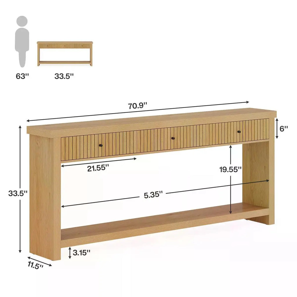Alder Three-Drawer Console Table