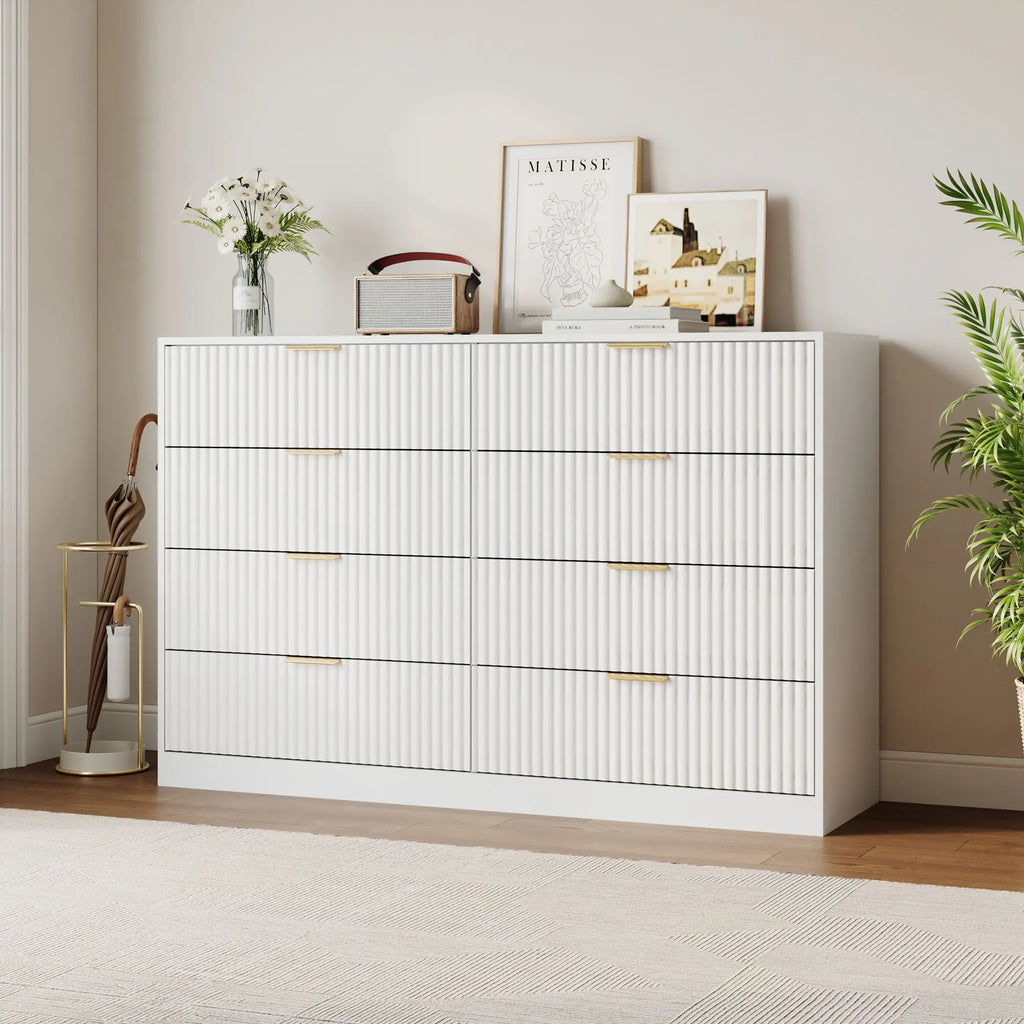 Plinth Fluted Eight-Drawer Dresser