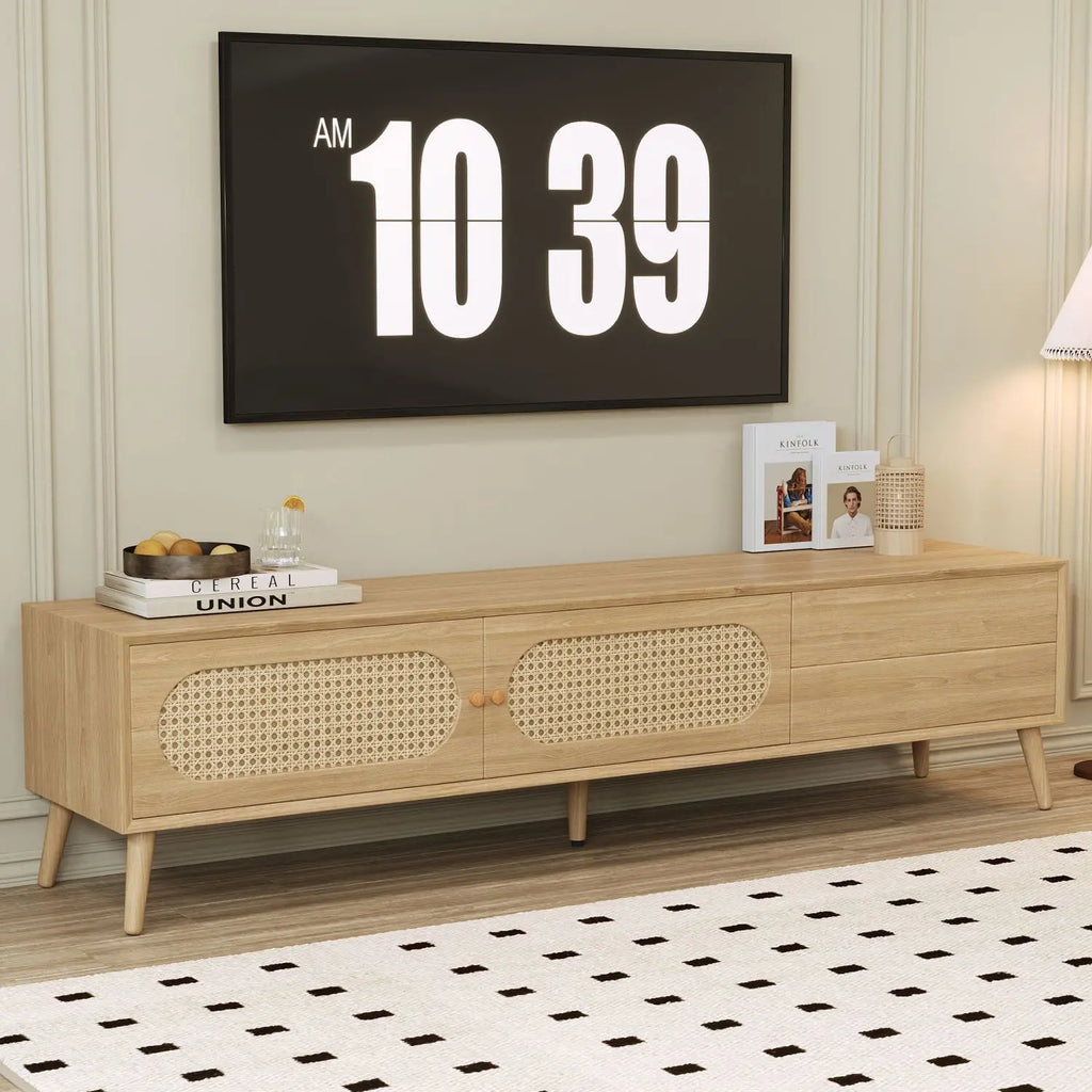Natural Cane TV Console