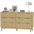 Natural Fluted Six-Drawer Dresser