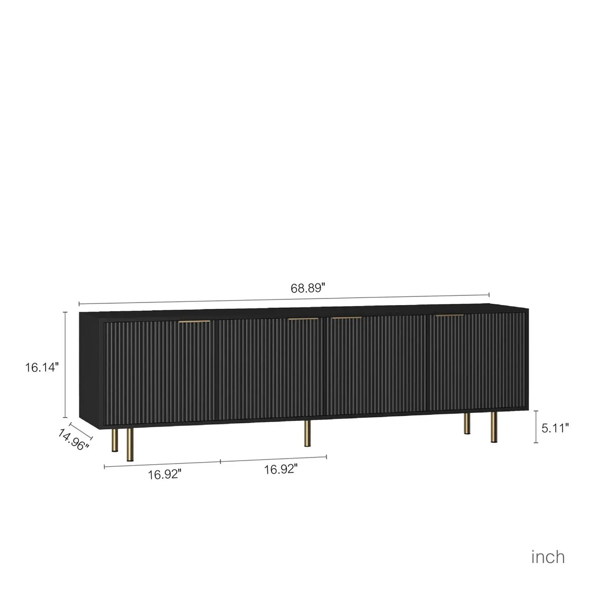 Black Fluted TV Console