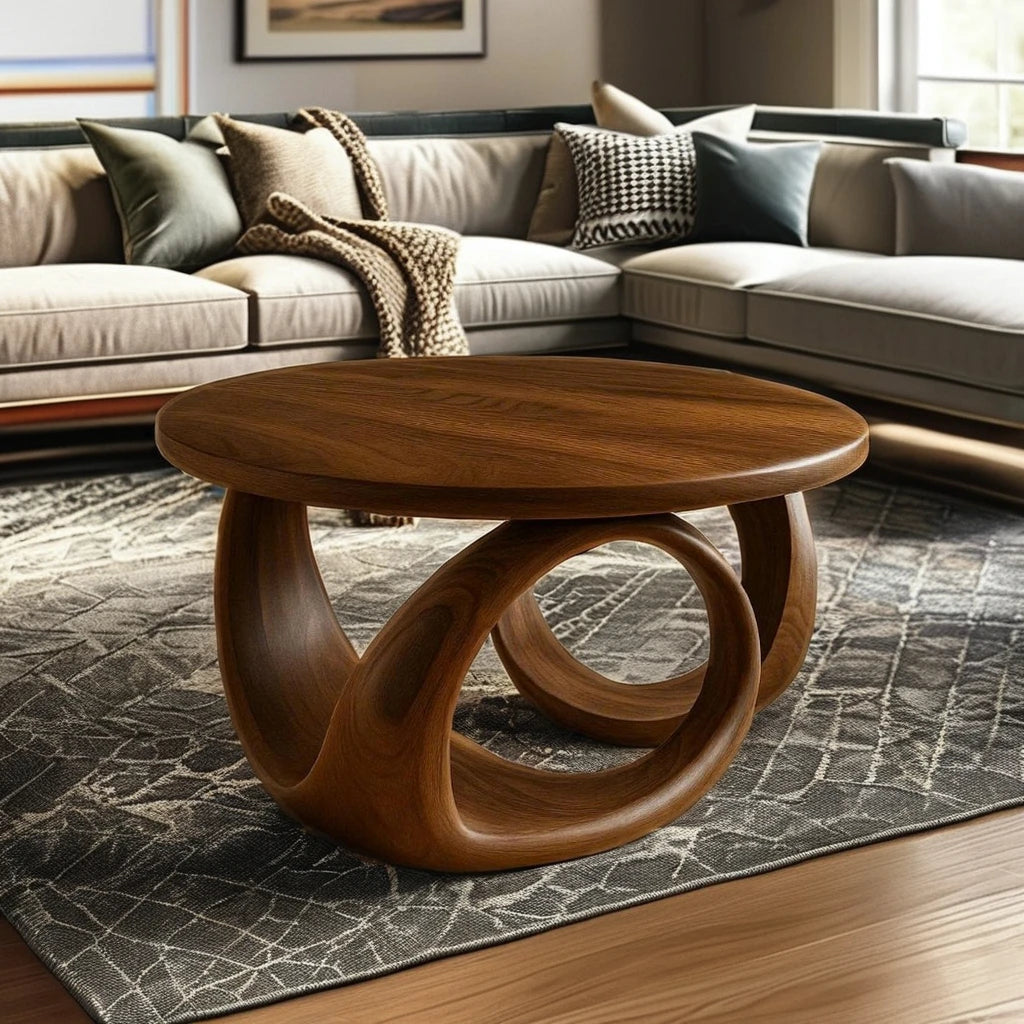 Solid wood coffee table with unique design customized size with low MOQ home furniture decor table- Vietnam Supplier