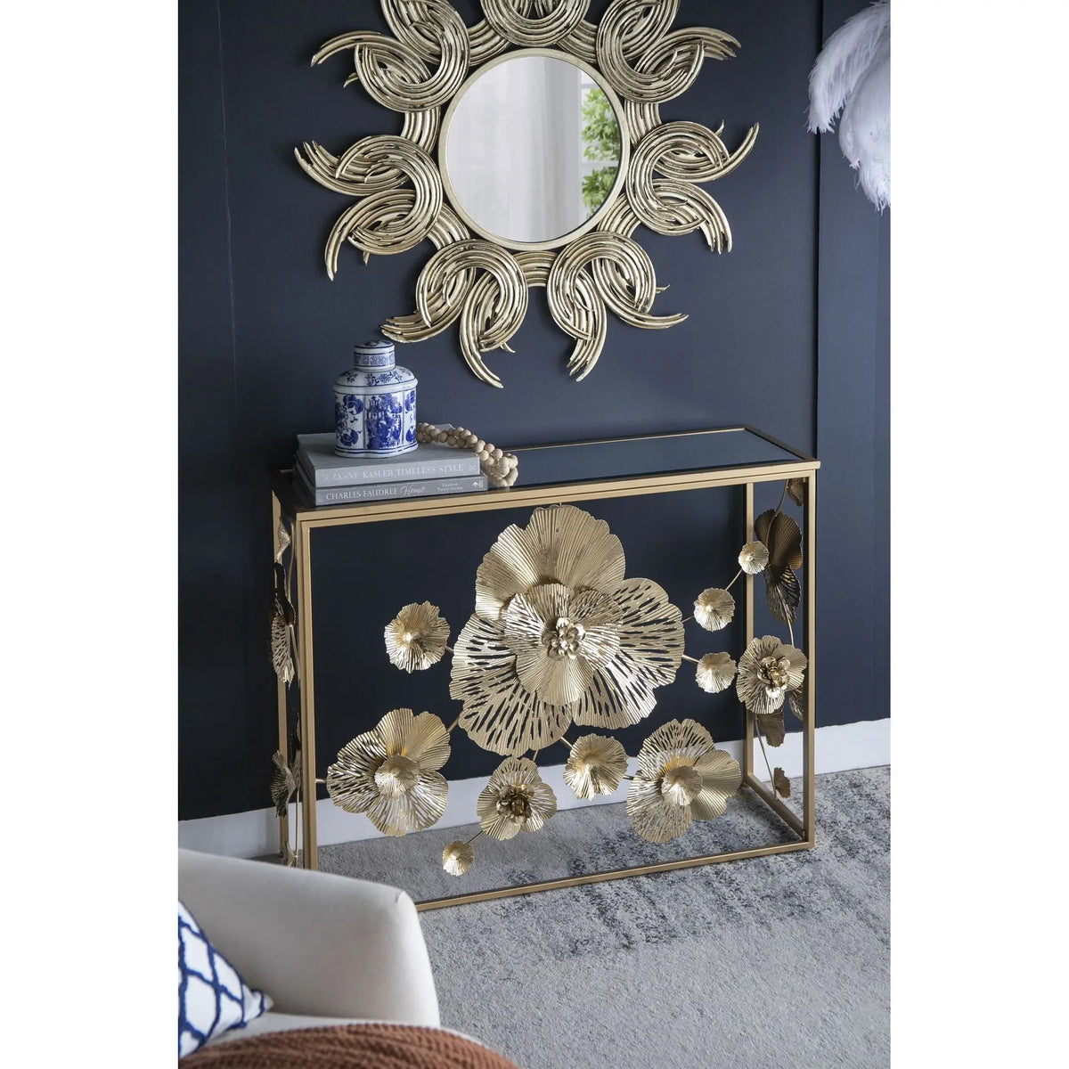Florielle Gilded Console Table