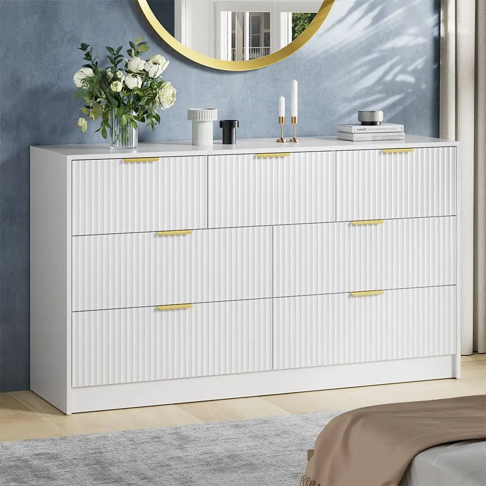 Plinth Fluted Seven-Drawer Dresser