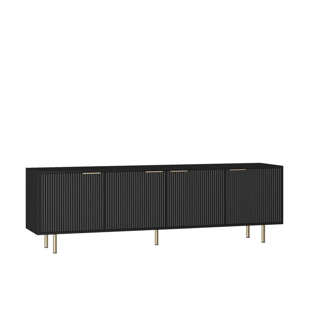 Black Fluted TV Console
