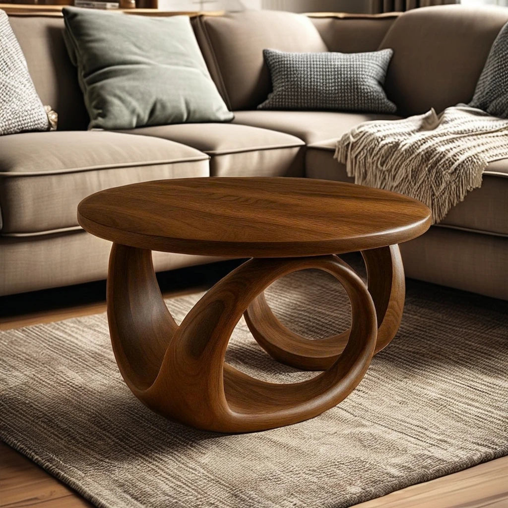 Solid wood coffee table with unique design customized size with low MOQ home furniture decor table- Vietnam Supplier