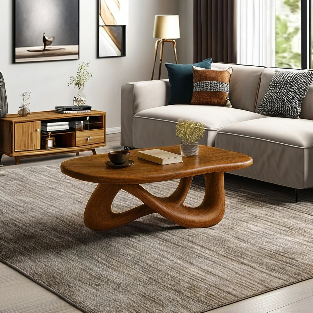 Solid wood coffee table with unique design customized size with low MOQ home furniture decor table- Vietnam Supplier