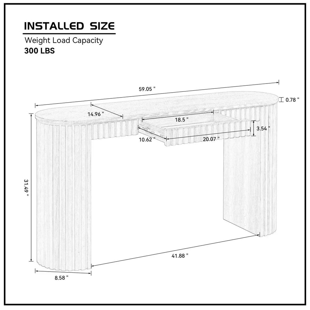 Solara Fluted Console Table