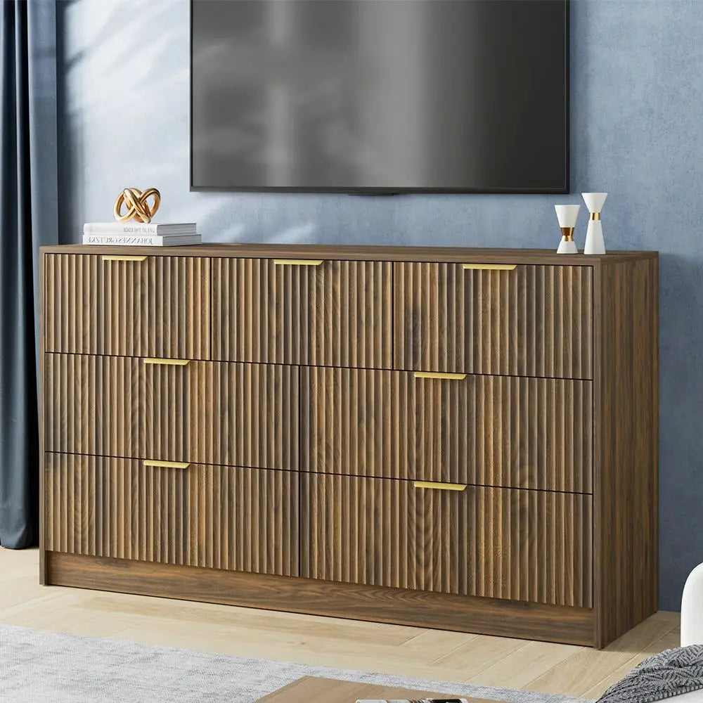 Plinth Fluted Seven-Drawer Dresser