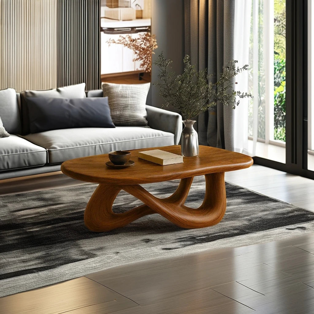 Solid wood coffee table with unique design customized size with low MOQ home furniture decor table- Vietnam Supplier