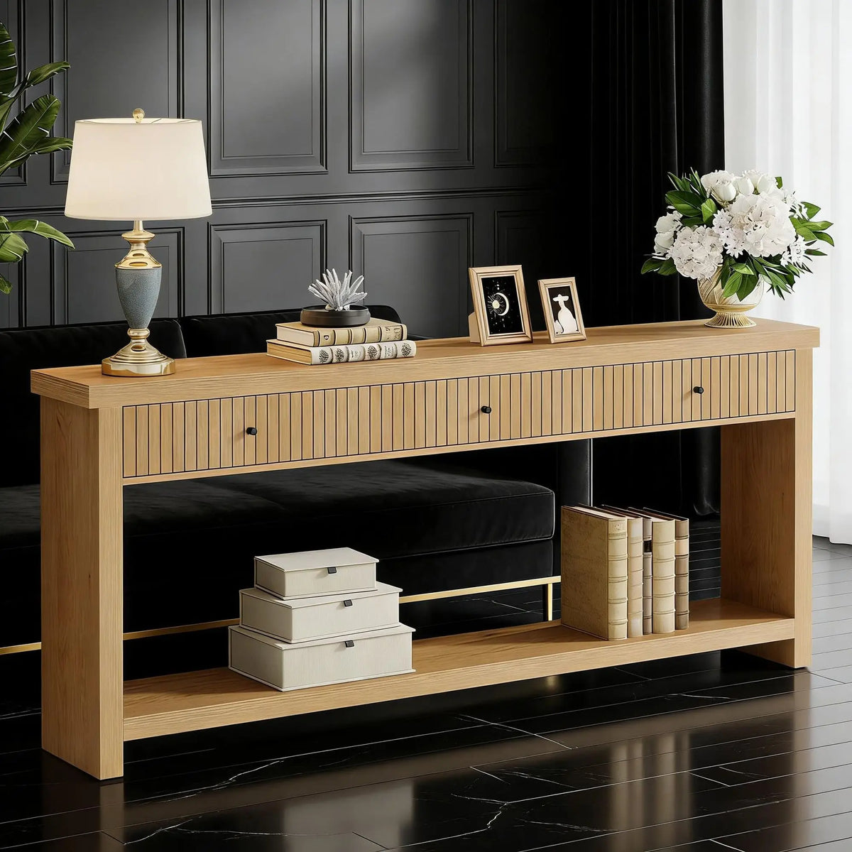 Alder Three-Drawer Console Table