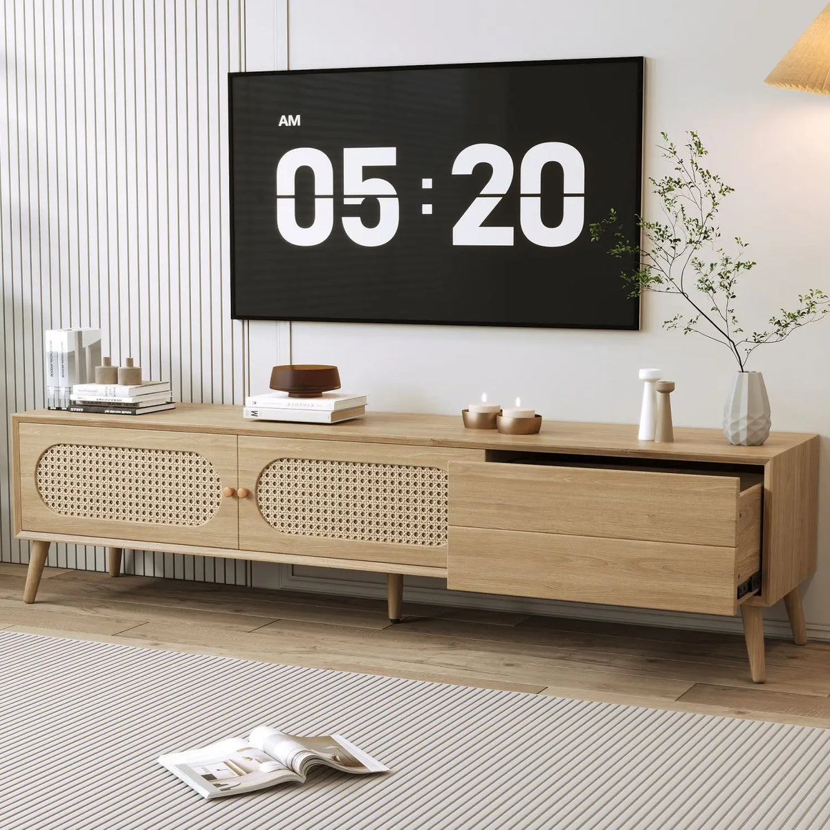 Natural Cane TV Console