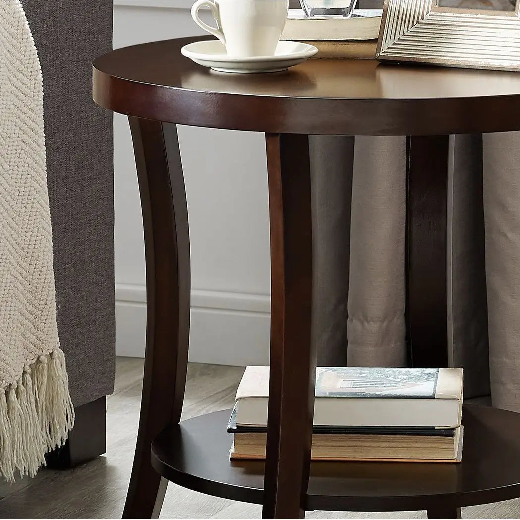 Espresso Oval Coffee Table with End Tables Set 3-Piece Perth Collection