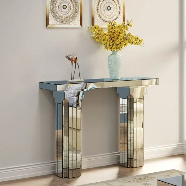 Lucienne Stepped Mirror Console Table
