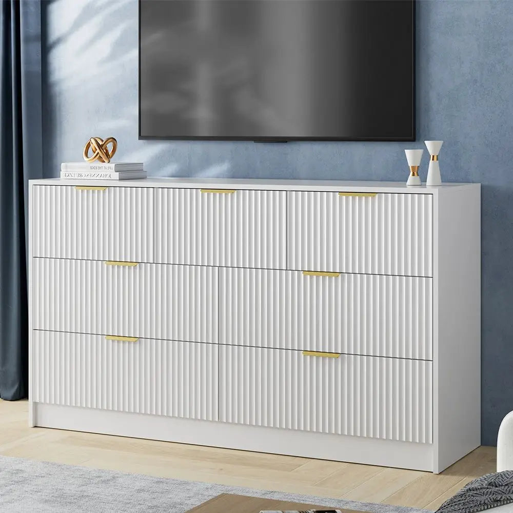 Plinth Fluted Seven-Drawer Dresser
