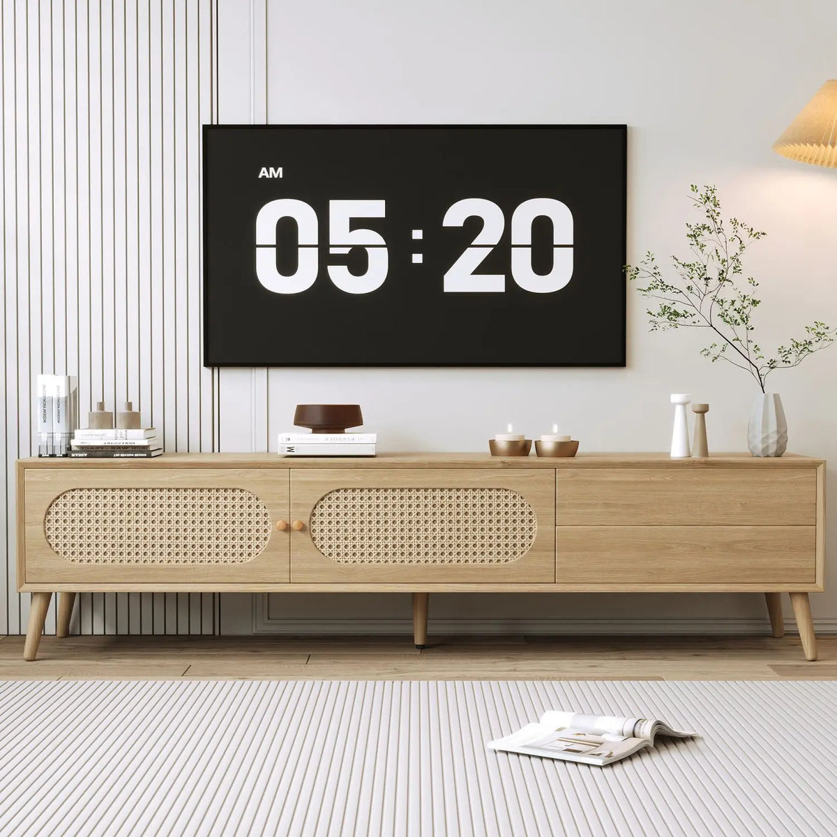 Natural Cane TV Console