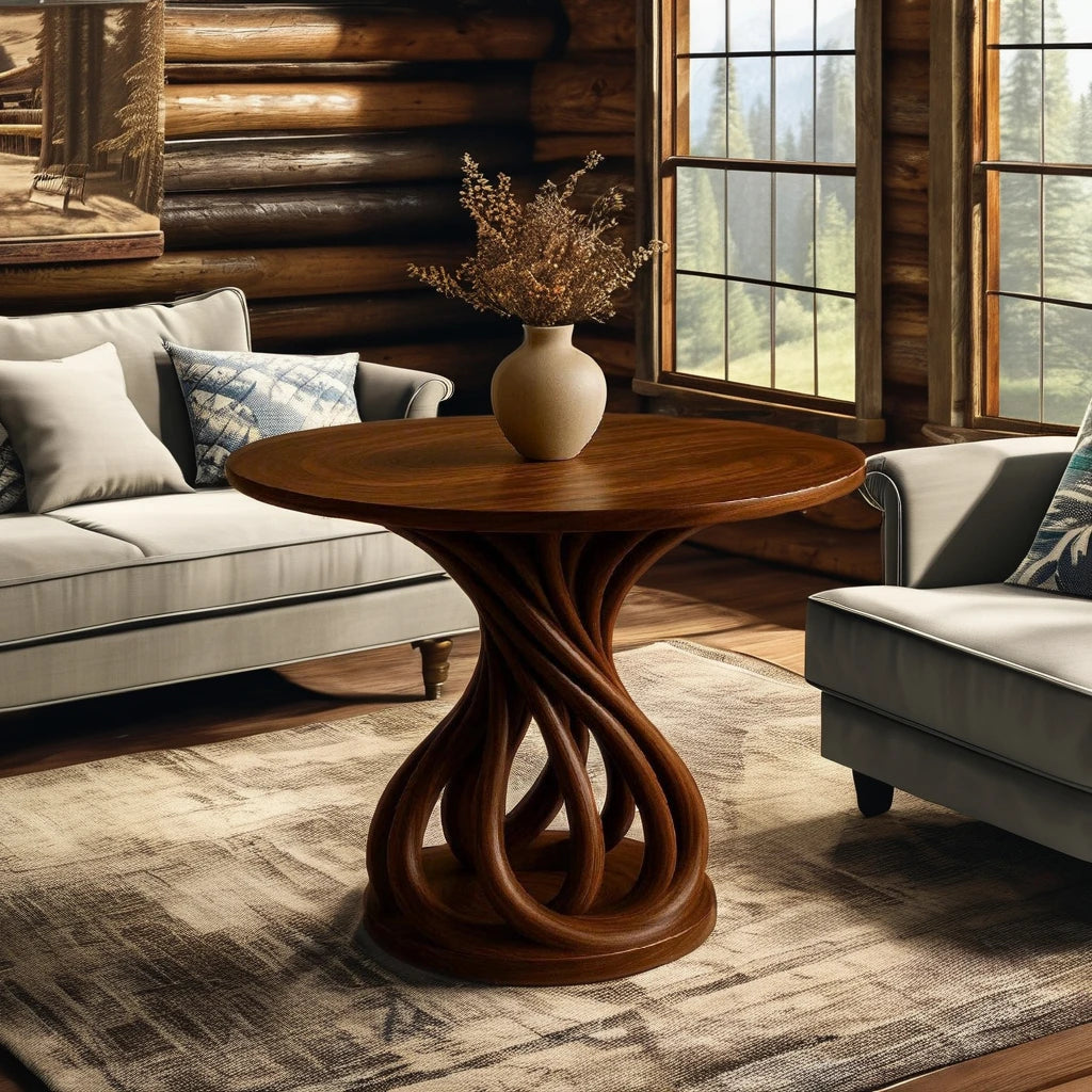 Handcraft Modern Coffee Tables Rustic Wooden Round End Table for Living Room Solid Wood Coffee Table Eco-Friendly