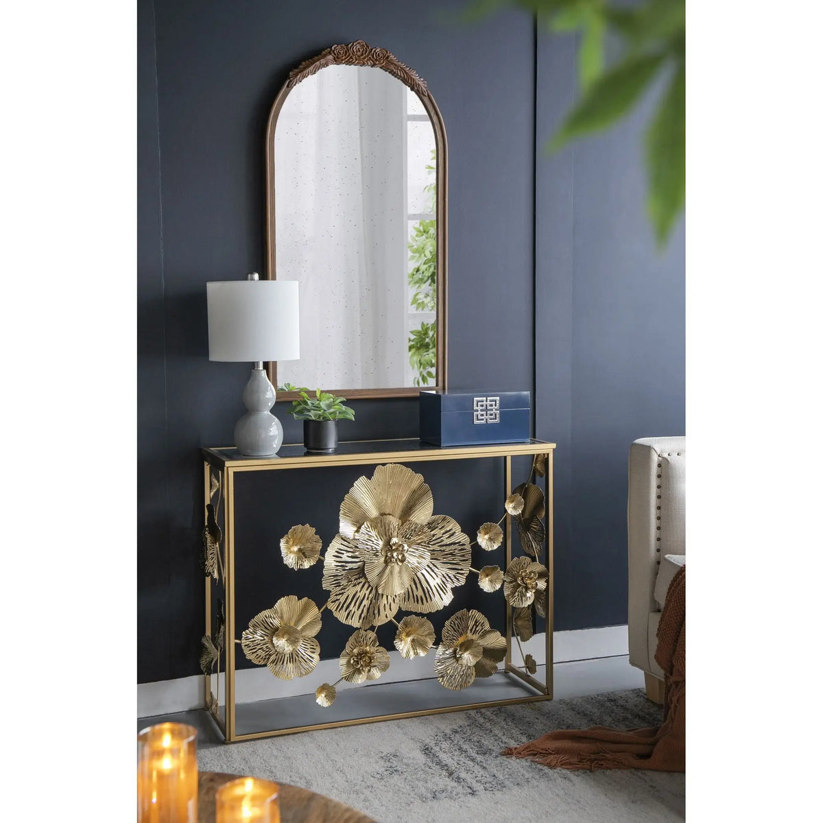 Florielle Gilded Console Table