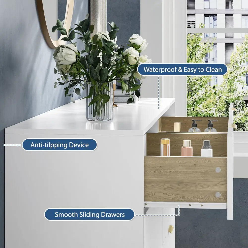 Plinth Fluted Six-Drawer Dresser