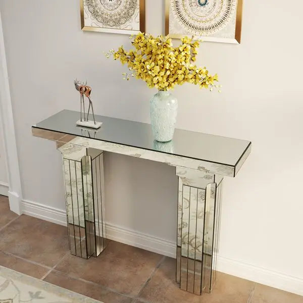 Lucienne Stepped Mirror Console Table