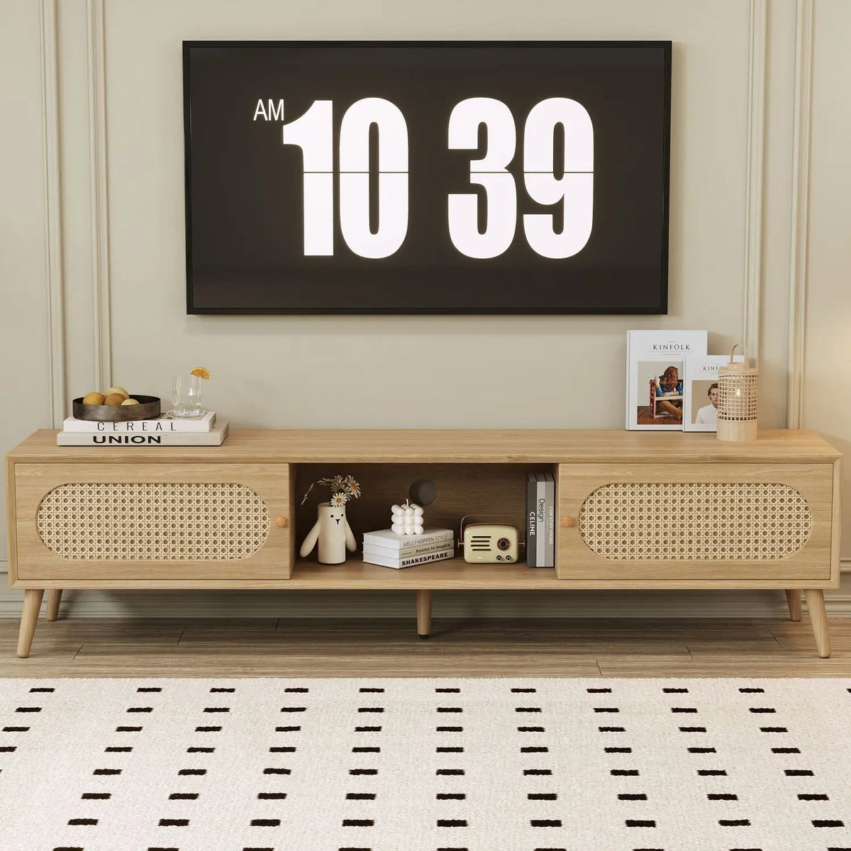 Natural Cane TV Console