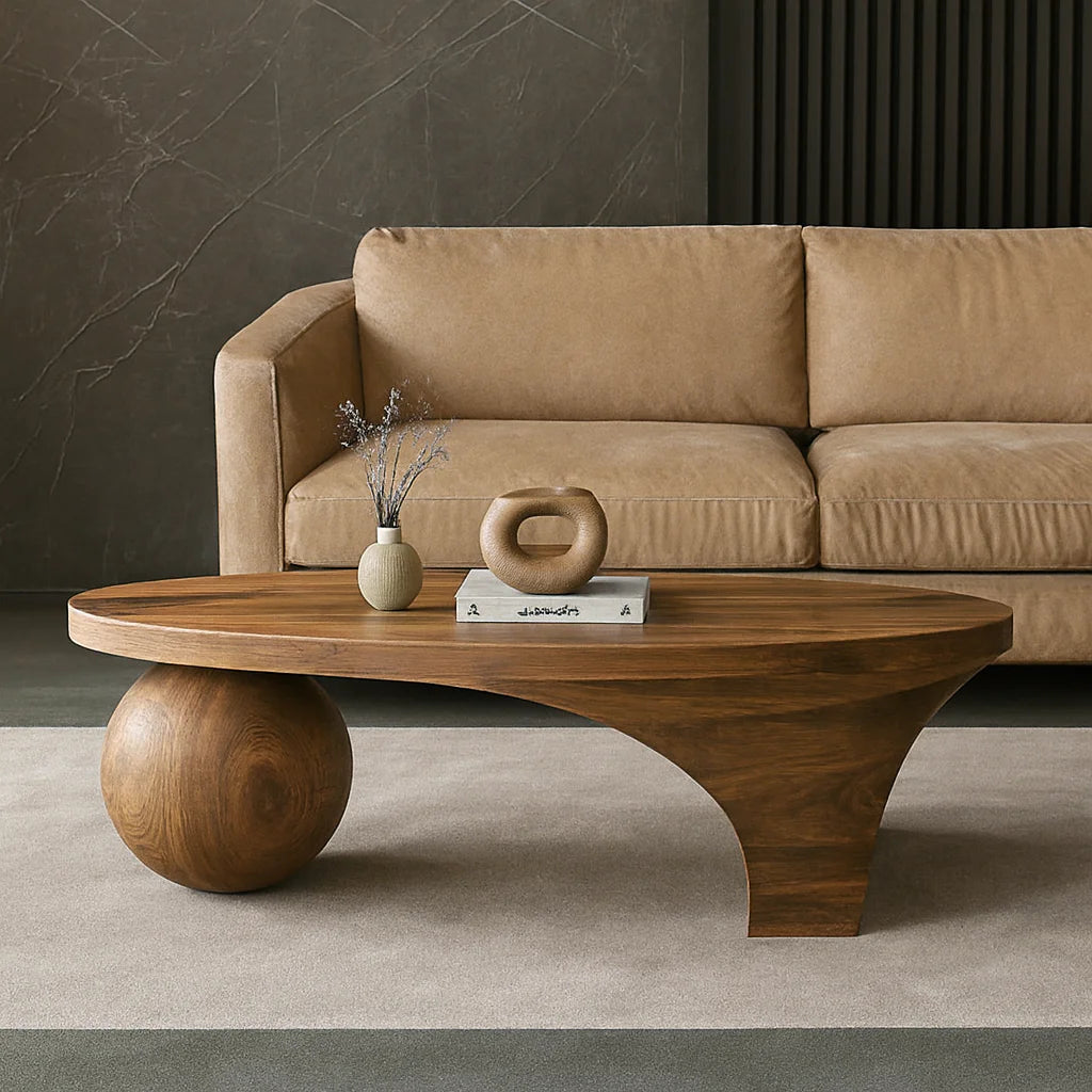 Vietnam Supplier Modern Sculptural Live Edge Wood Coffee Table Handmade Natural Wood Eco-Friendly Furniture Decor