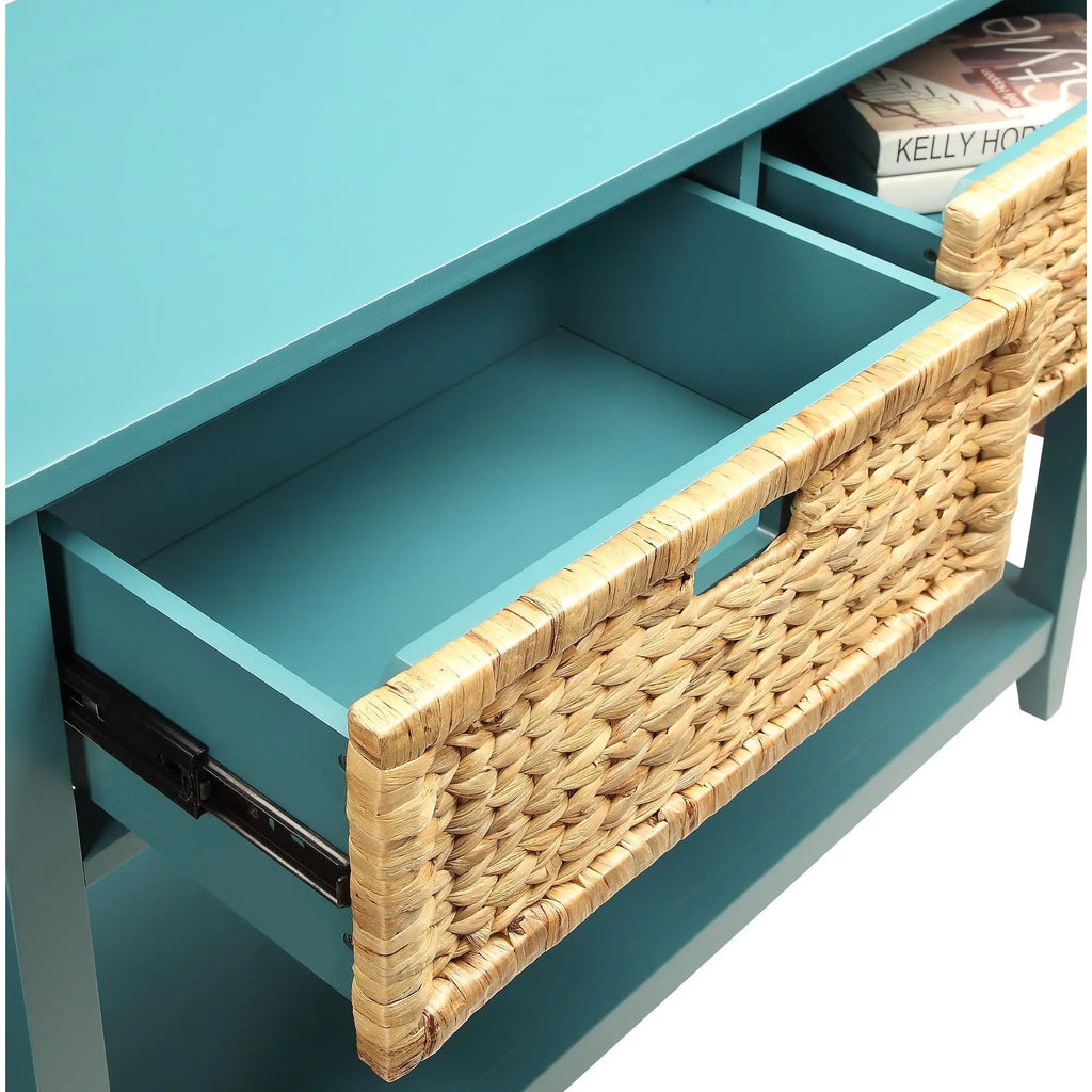 Brielle Basket-Front Console Table
