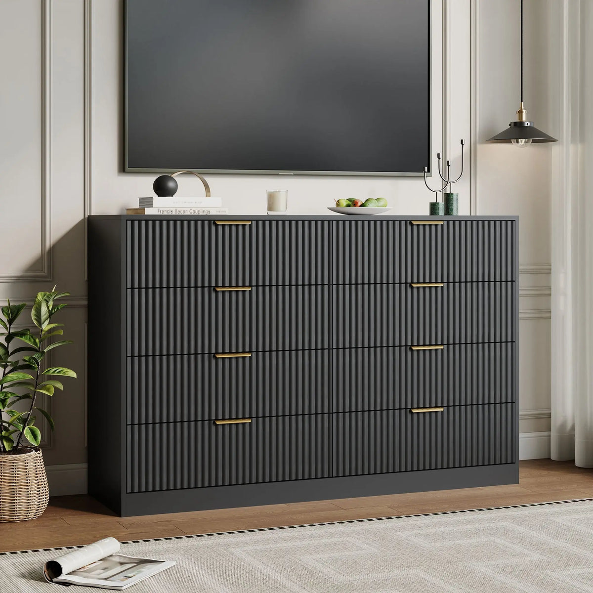 Plinth Fluted Eight-Drawer Dresser