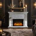 Silver Crystal Fireplace Mantel