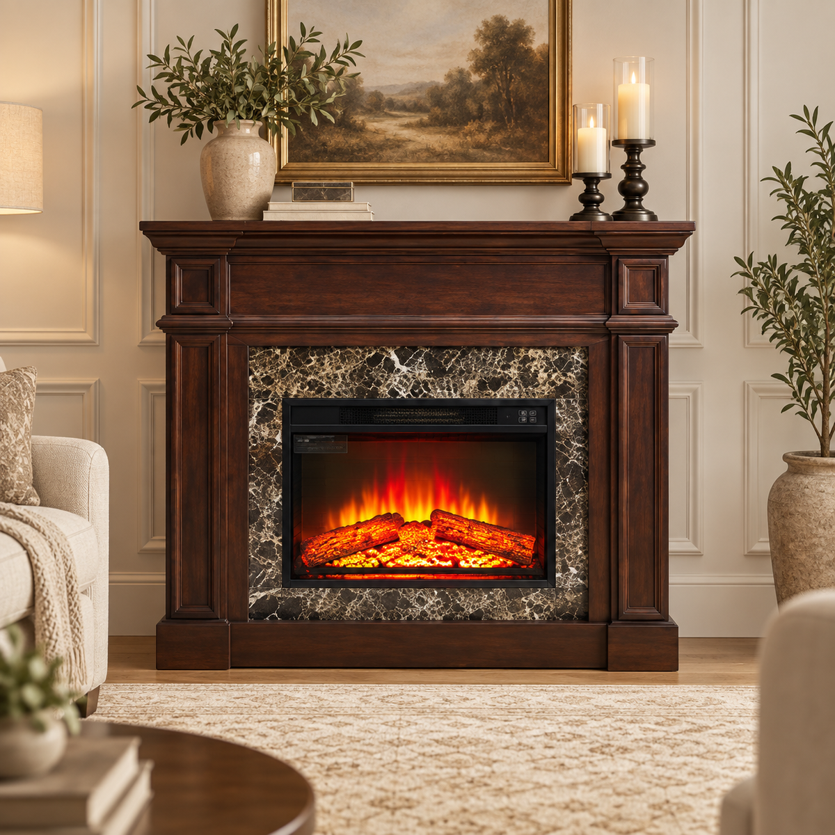 Traditional Wood Fireplace Mantel