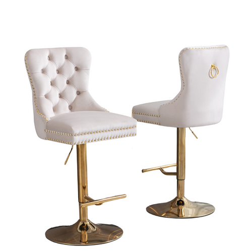 Aurelie Tufted Bar Stools, Set of 2