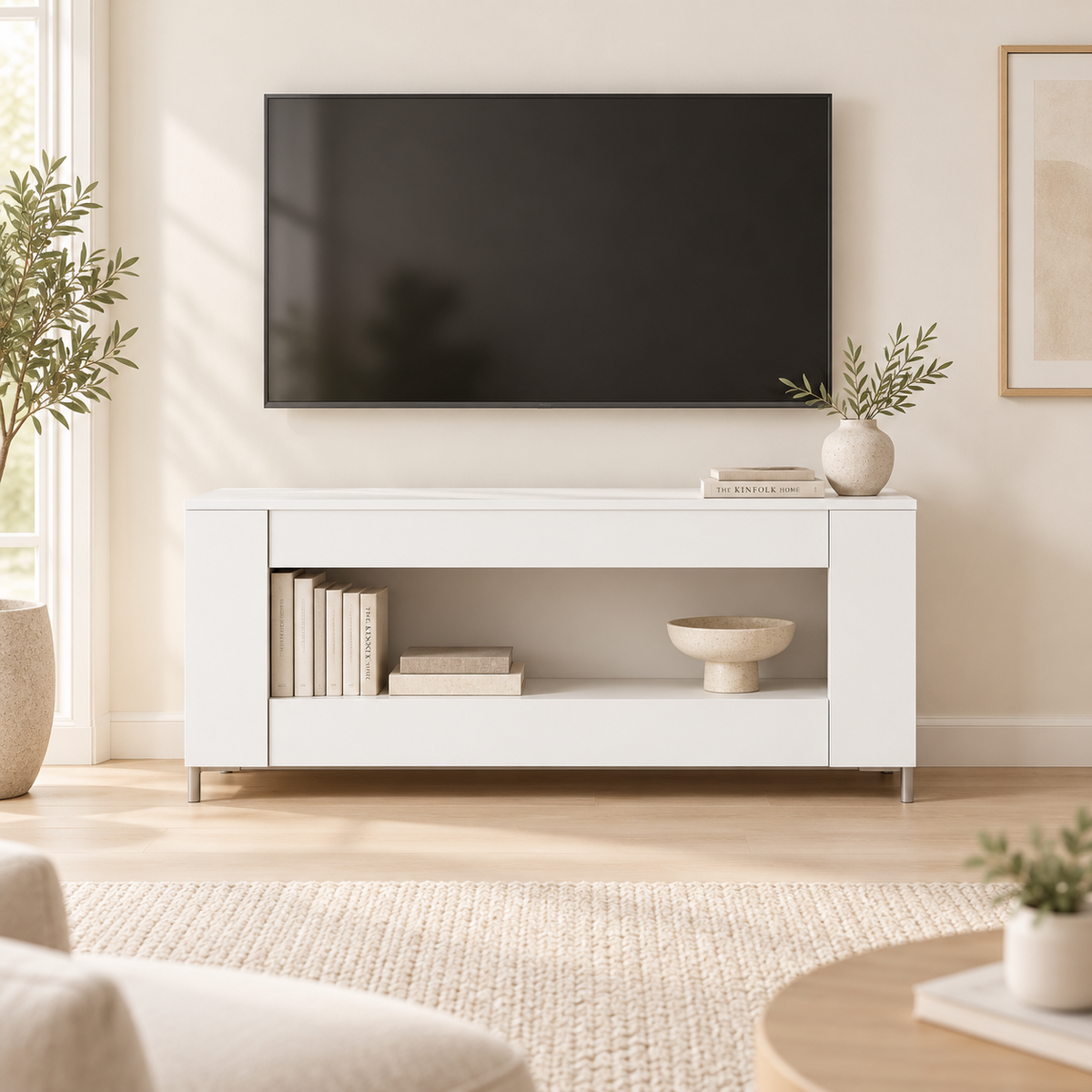 White Modern TV Console