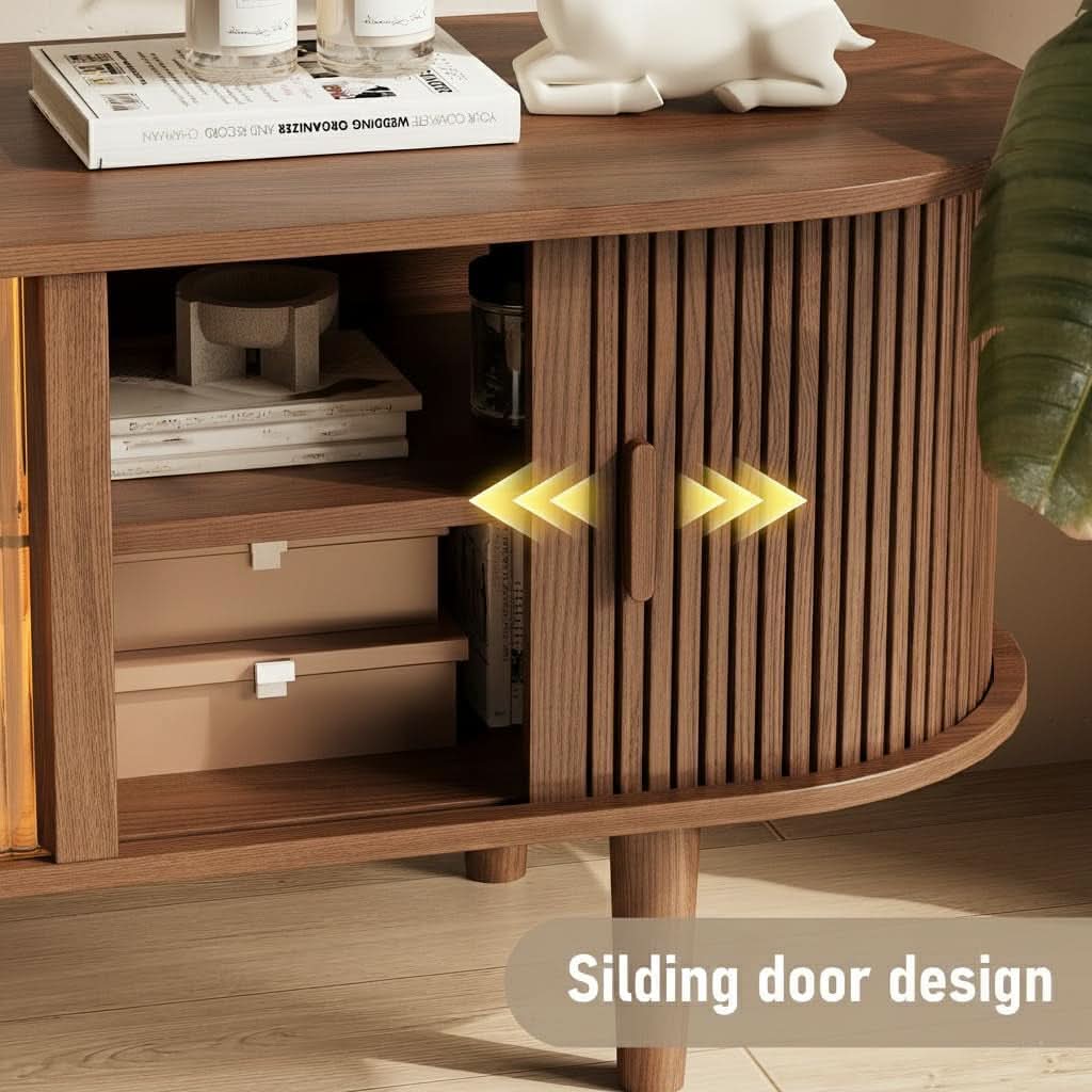 Walnut LED TV Console