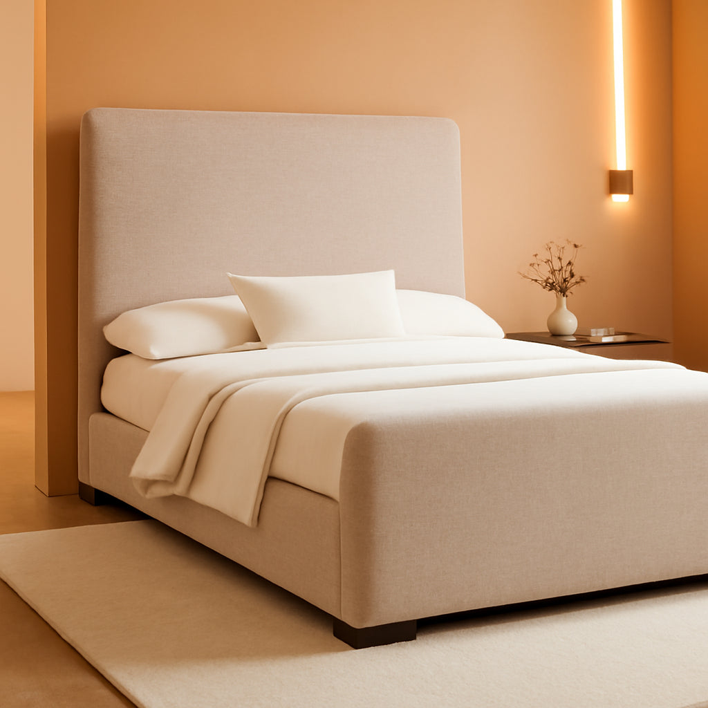 Solenne Wingback Platform Bed